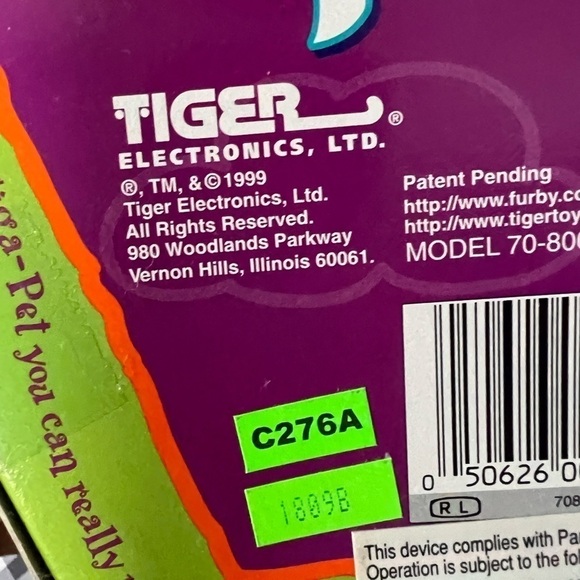 Tiger Vintage 1999 Furby 70-800 grey and white Electronic Interactive Toy New - Picture 5 of 8